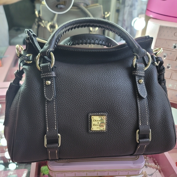 Dooney & Bourke Tasseled Satchel Tmoro Brown ALL WEATHER RUGGED LEATHER SOLD OUT - Picture 1 of 12